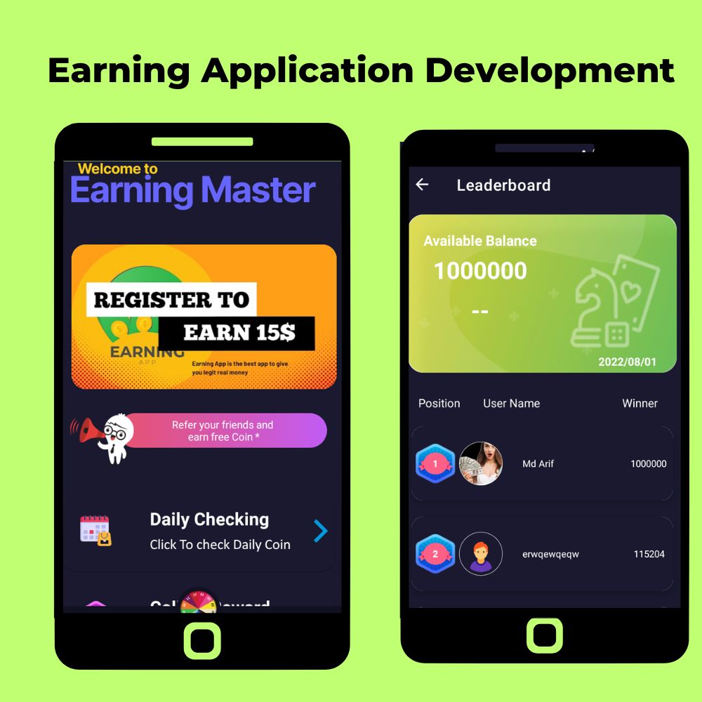 Earning Application Development Prominent & Leading Service Provider from India & US, we offer Mobile Application Development Service, Android Application Development Service, Web Application Development Service and Java Application Development Services.