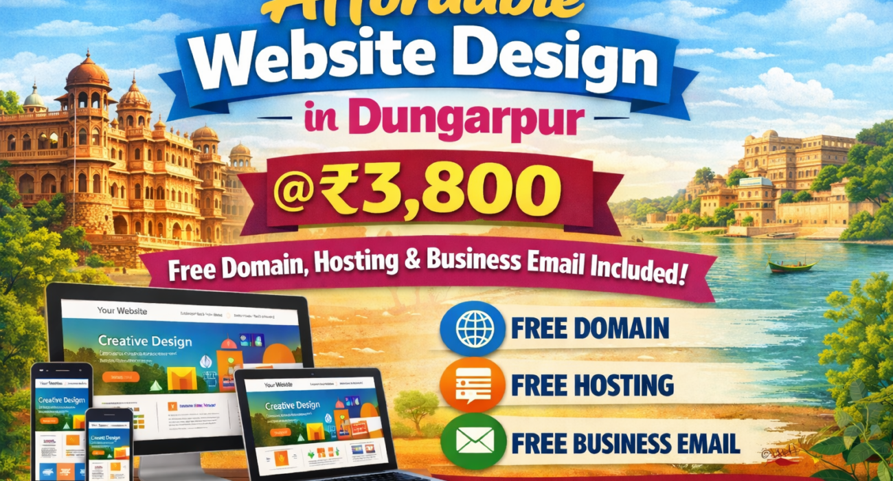 Affordable Website Design in Dungarpur @ ₹3,800 – Free Domain, Hosting & Business Email Included