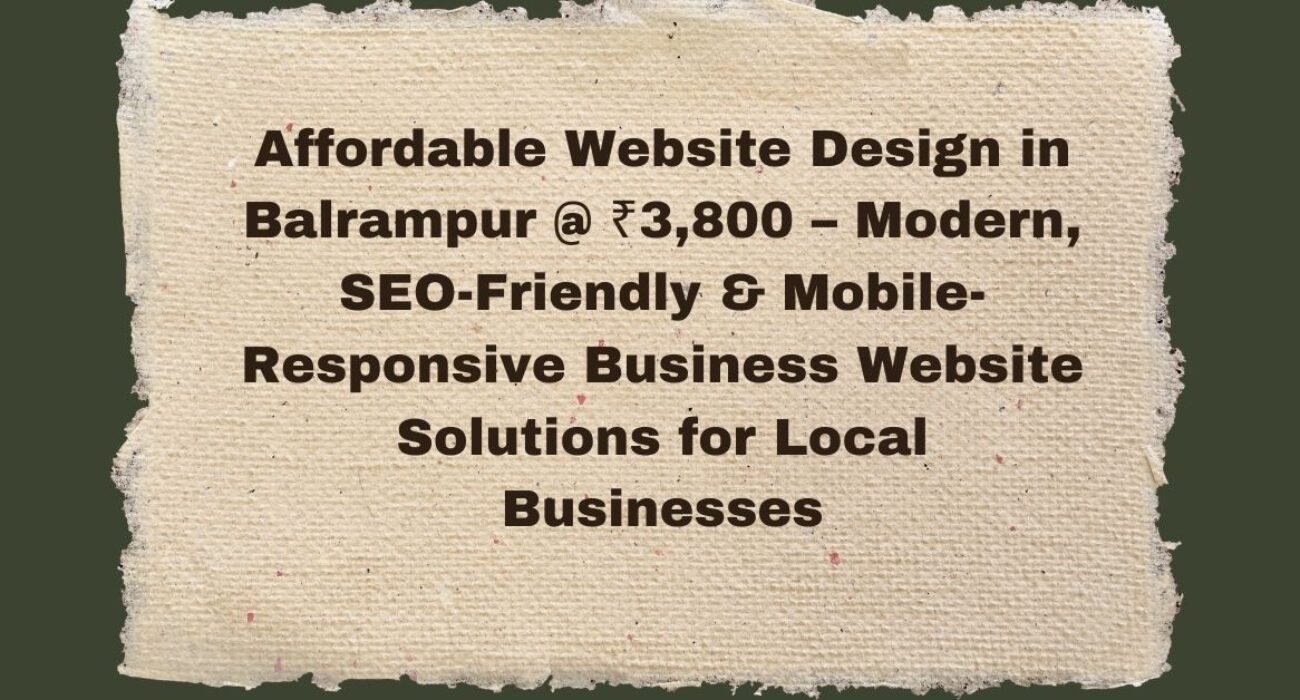 Affordable Website Design in Balrampur