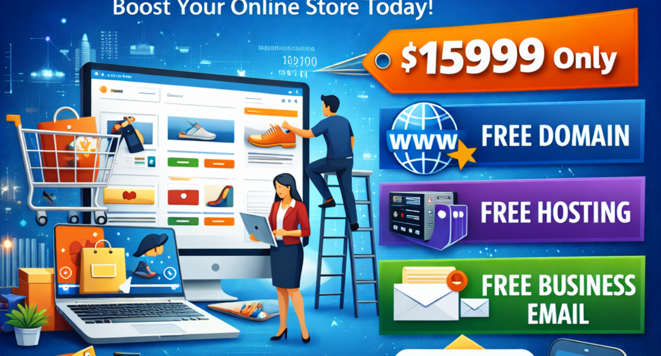 Affordable Ecommerce Website Development Just ₹15999 – Free Domain, Hosting & Business Email