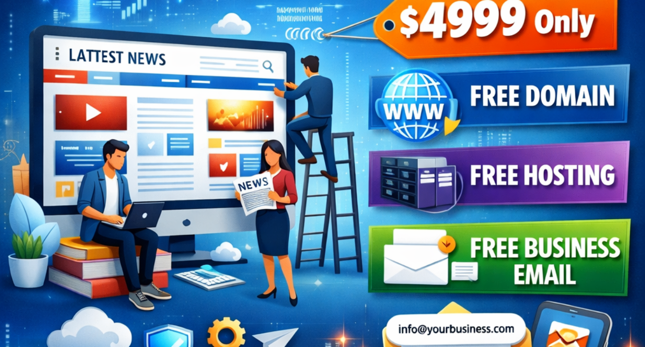Create Your News Website for Just ₹4999 – Free Domain & Business Email
